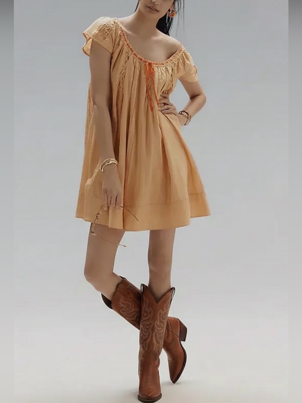 Anthropologie babydoll dress, fall dresses size large